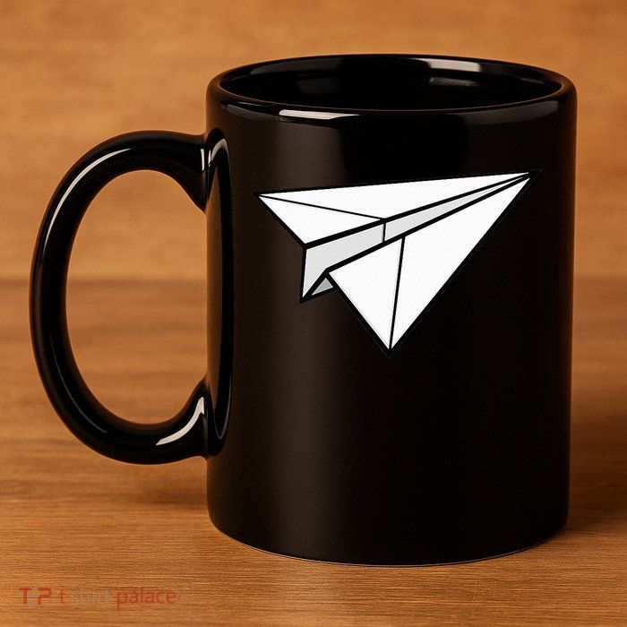 Paper Airplane 11oz C Handle Ceramic Mug