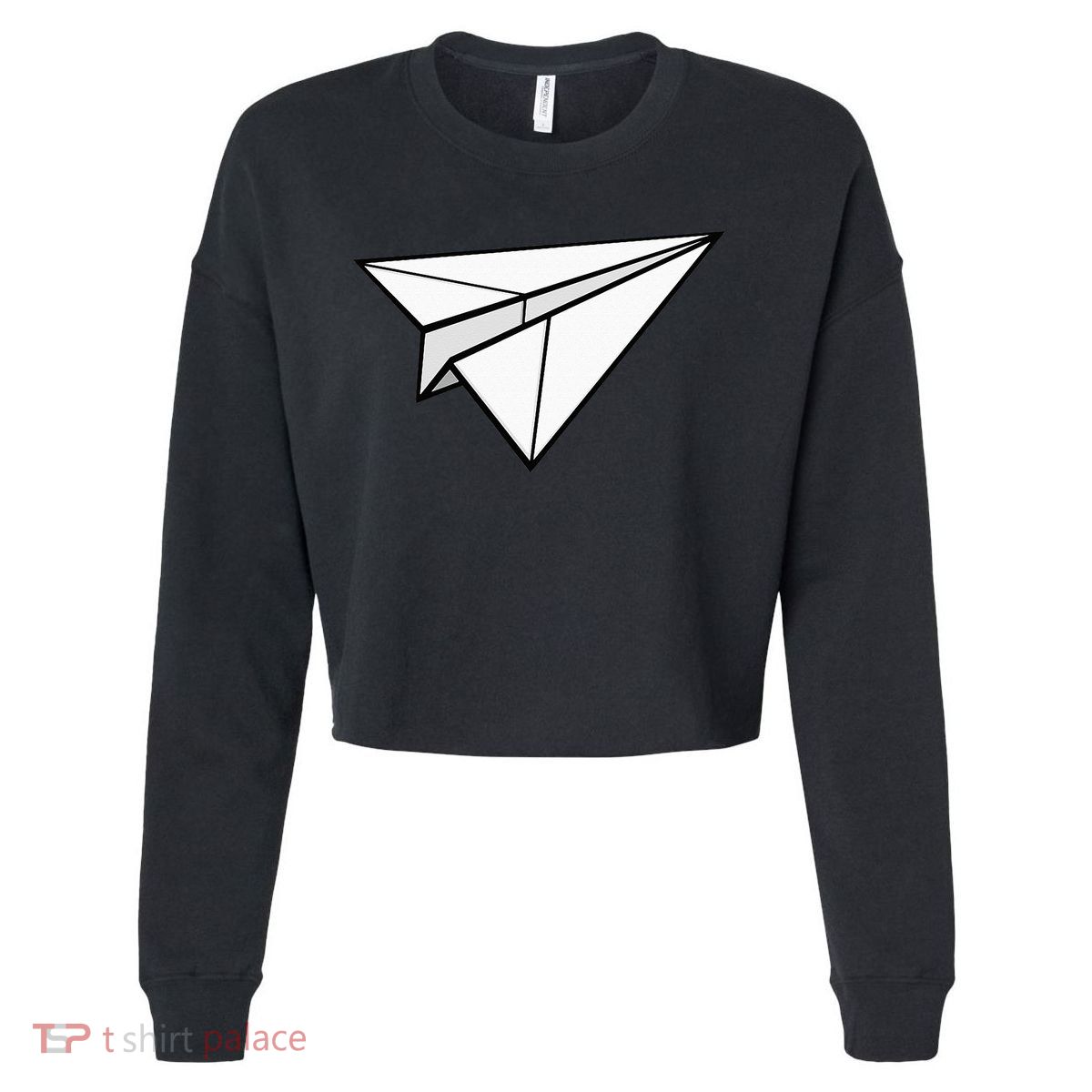 Paper Airplane Cropped Pullover Crew