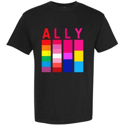 Proud Ally Pride Rainbow LGBT Ally Garment-Dyed Heavyweight T-Shirt