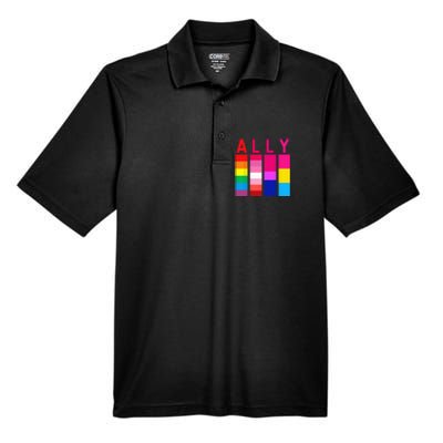 Proud Ally Pride Rainbow LGBT Ally Men's Origin Performance Pique Polo