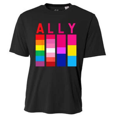 Proud Ally Pride Rainbow LGBT Ally Cooling Performance Crew T-Shirt