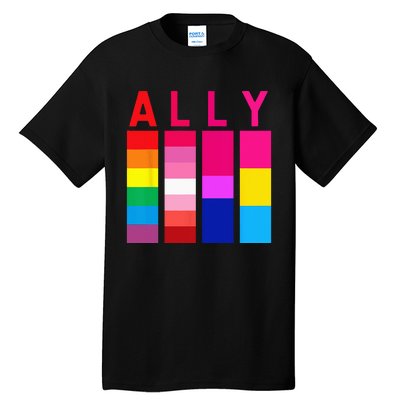 Proud Ally Pride Rainbow LGBT Ally Tall T-Shirt