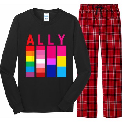 Proud Ally Pride Rainbow LGBT Ally Long Sleeve Pajama Set