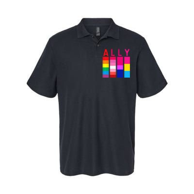 Proud Ally Pride Rainbow LGBT Ally Softstyle Adult Sport Polo