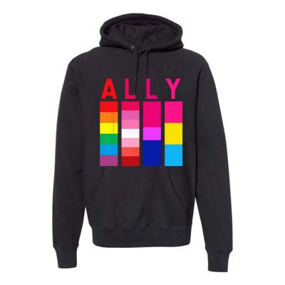 Proud Ally Pride Rainbow LGBT Ally Premium Hoodie