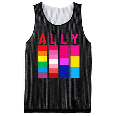 Proud Ally Pride Rainbow LGBT Ally Mesh Reversible Basketball Jersey Tank