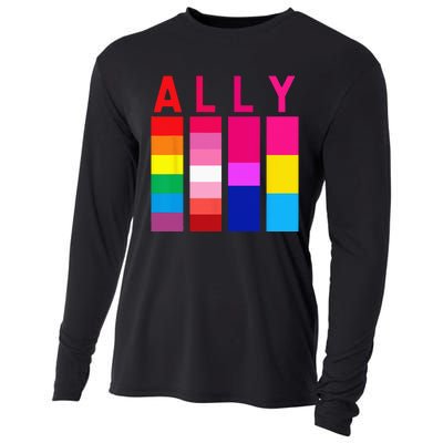 Proud Ally Pride Rainbow LGBT Ally Cooling Performance Long Sleeve Crew