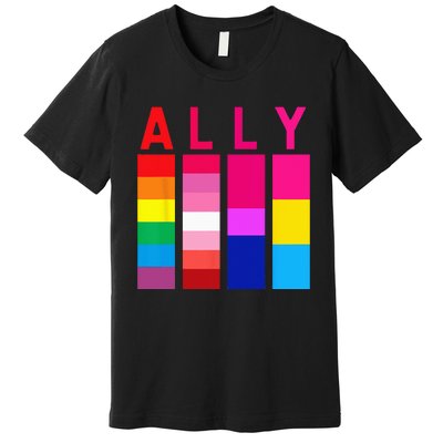 Proud Ally Pride Rainbow LGBT Ally Premium T-Shirt