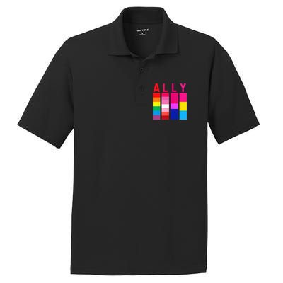 Proud Ally Pride Rainbow LGBT Ally PosiCharge RacerMesh Polo