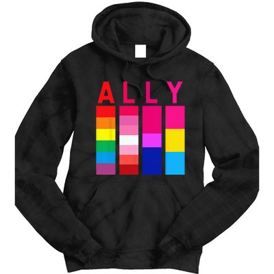 Proud Ally Pride Rainbow LGBT Ally Tie Dye Hoodie