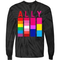 Proud Ally Pride Rainbow LGBT Ally Tie-Dye Long Sleeve Shirt