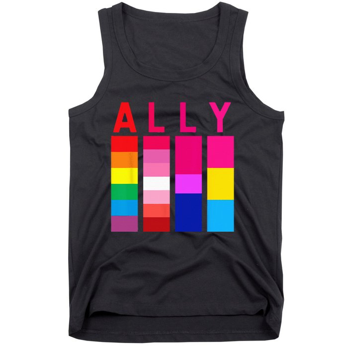 Proud Ally Pride Rainbow LGBT Ally Tank Top