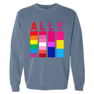 Proud Ally Pride Rainbow LGBT Ally Garment-Dyed Sweatshirt