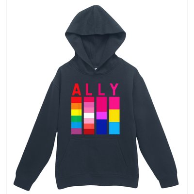 Proud Ally Pride Rainbow LGBT Ally Urban Pullover Hoodie