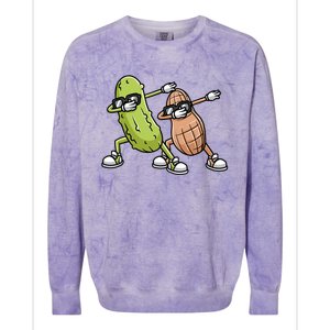 Peanut And Pickle Dabbing Peanut Butter Lover Colorblast Crewneck Sweatshirt