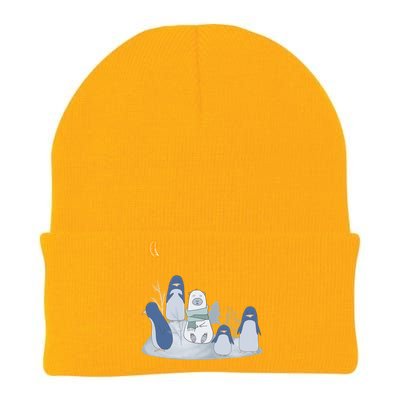 Penguins And Polar Bear Pop Art Tee Great Gift Funny Vintage Christmas Gift Knit Cap Winter Beanie