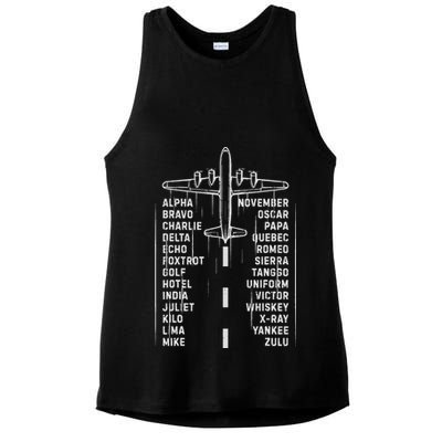 Phonetic Alphabet Pilot Airplane Aviation Vintage Gifts Ladies PosiCharge Tri-Blend Wicking Tank
