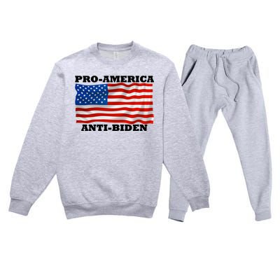 Pro America  Anti Biden , Pro America Anti Biden Premium Crewneck Sweatsuit Set