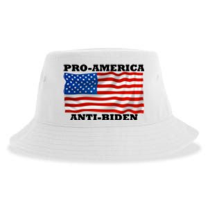 Pro America  Anti Biden , Pro America Anti Biden Sustainable Bucket Hat