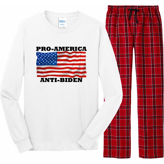 Pro America  Anti Biden , Pro America Anti Biden Long Sleeve Pajama Set