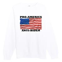 Pro America  Anti Biden , Pro America Anti Biden Premium Crewneck Sweatshirt