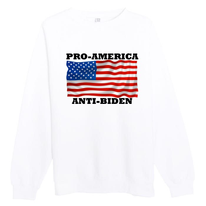 Pro America  Anti Biden , Pro America Anti Biden Premium Crewneck Sweatshirt