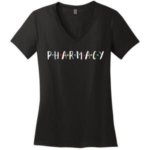 Pharmacy Assistant Pharmacist Funny Pharmacy Technician Women's V-Neck T-Shirt