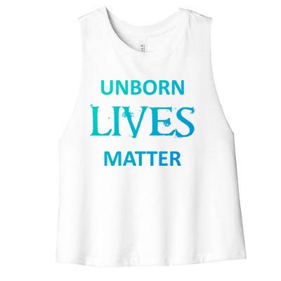 ProLife AntiAbortion Political Unborn Lives Matter Gift Women's Racerback Cropped Tank