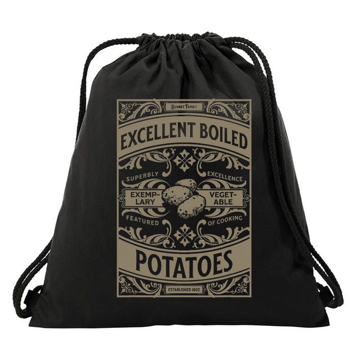 Pride And Prejudice Books What Excellent Boiled Potatoes Drawstring Bag