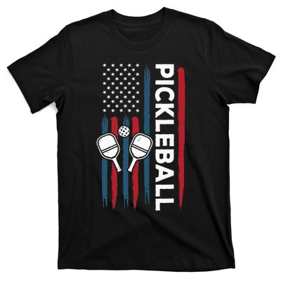 Patrioric American Pickleball Player Usa Flag 4th July T-Shirt