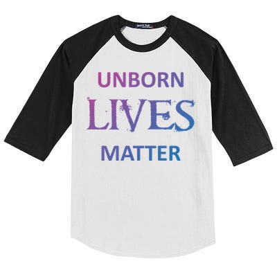 ProLife AntiAbortion Political Unborn Lives Matter Gift Kids Colorblock Raglan Jersey