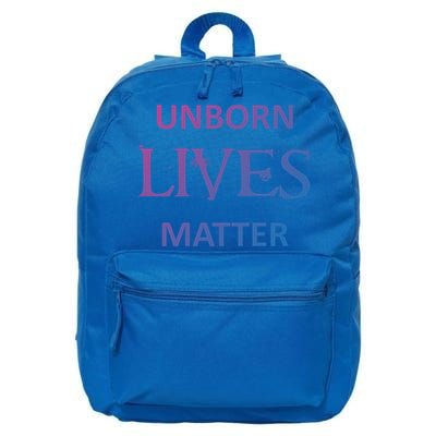 ProLife AntiAbortion Political Unborn Lives Matter Gift 16 in Basic Backpack