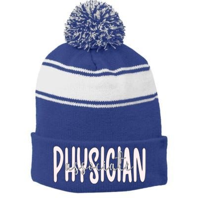 Physician Associate Pa Appreciation Gift Stripe Pom Pom Beanie