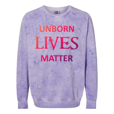 ProLife AntiAbortion Political Unborn Lives Matter Gift Colorblast Crewneck Sweatshirt