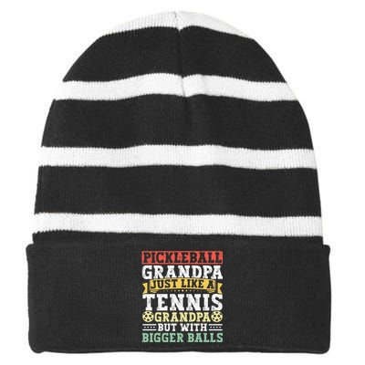 Pickleball Apparel Pickleball Player For Grandpa Striped Beanie with Solid Band