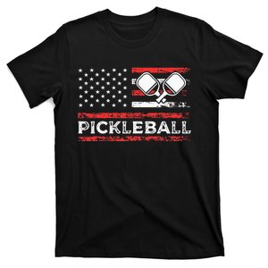 Pickleball American Paddle Sports Flag Athletic Player T-Shirt