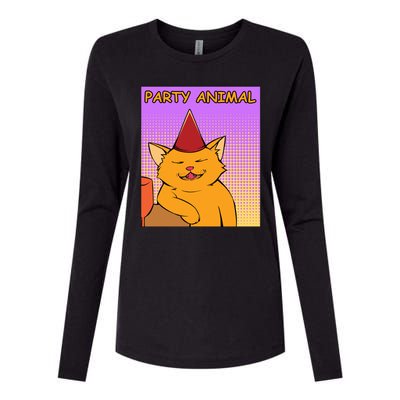 Party Animal Womens Cotton Relaxed Long Sleeve T-Shirt