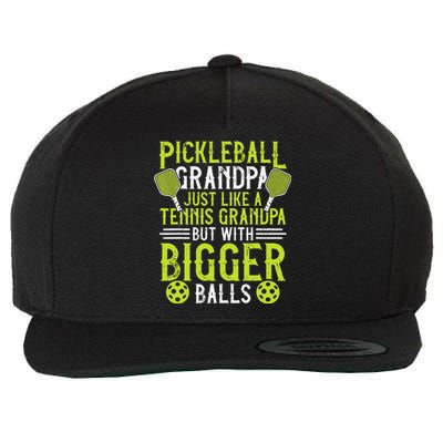 Pickleball Apparel Pickleball Player For Grandpa Wool Snapback Cap