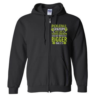 Pickleball Apparel Pickleball Player For Grandpa Full Zip Hoodie