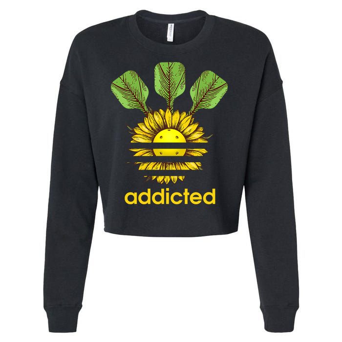 Pickleball Addicted Cropped Pullover Crew