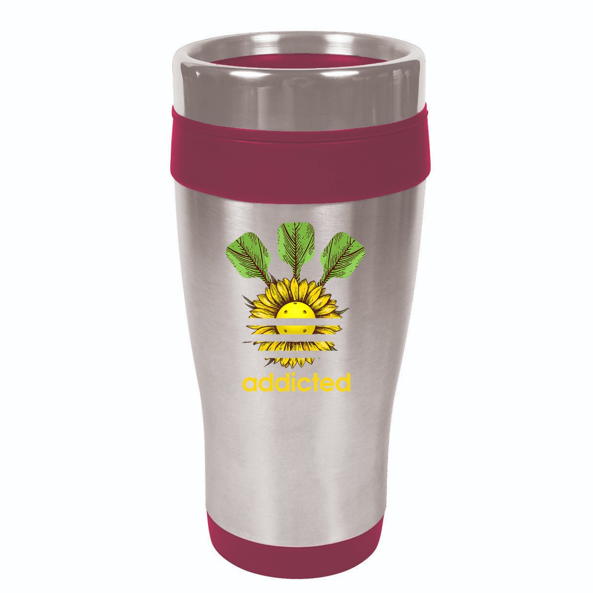 Pickleball Addicted 16oz Travel Tumbler