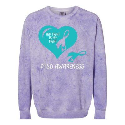 Ptsd Awareness Ptsd Awareness Gift Ptsd Support Ptsd Ribbon Ptsd Month Colorblast Crewneck Sweatshirt