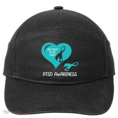Ptsd Awareness Ptsd Awareness Gift Ptsd Support Ptsd Ribbon Ptsd Month 7-Panel Snapback Hat