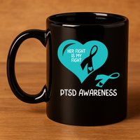 Ptsd Awareness Ptsd Awareness Gift Ptsd Support Ptsd Ribbon Ptsd Month 11oz C Handle Ceramic Mug