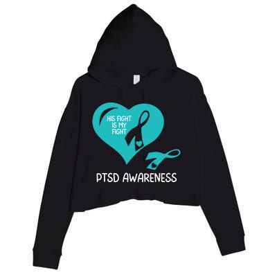 Ptsd Awareness Ptsd Awareness Gift Ptsd Support Ptsd Month Ptsd Ribbon Crop Fleece Hoodie