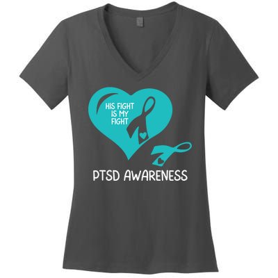 Ptsd Awareness Ptsd Awareness Gift Ptsd Support Ptsd Month Ptsd Ribbon Women's V-Neck T-Shirt