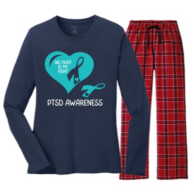 Ptsd Awareness Ptsd Awareness Gift Ptsd Support Ptsd Month Ptsd Ribbon Women's Long Sleeve Flannel Pajama Set 