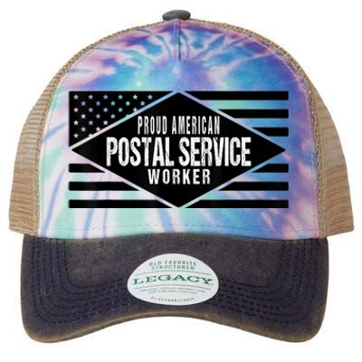 Proud American Postal Service Worker Patriotic US Flag Legacy Tie Dye Trucker Hat