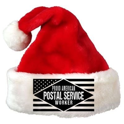 Proud American Postal Service Worker Patriotic US Flag Premium Christmas Santa Hat