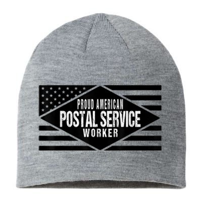 Proud American Postal Service Worker Patriotic US Flag Sustainable Beanie